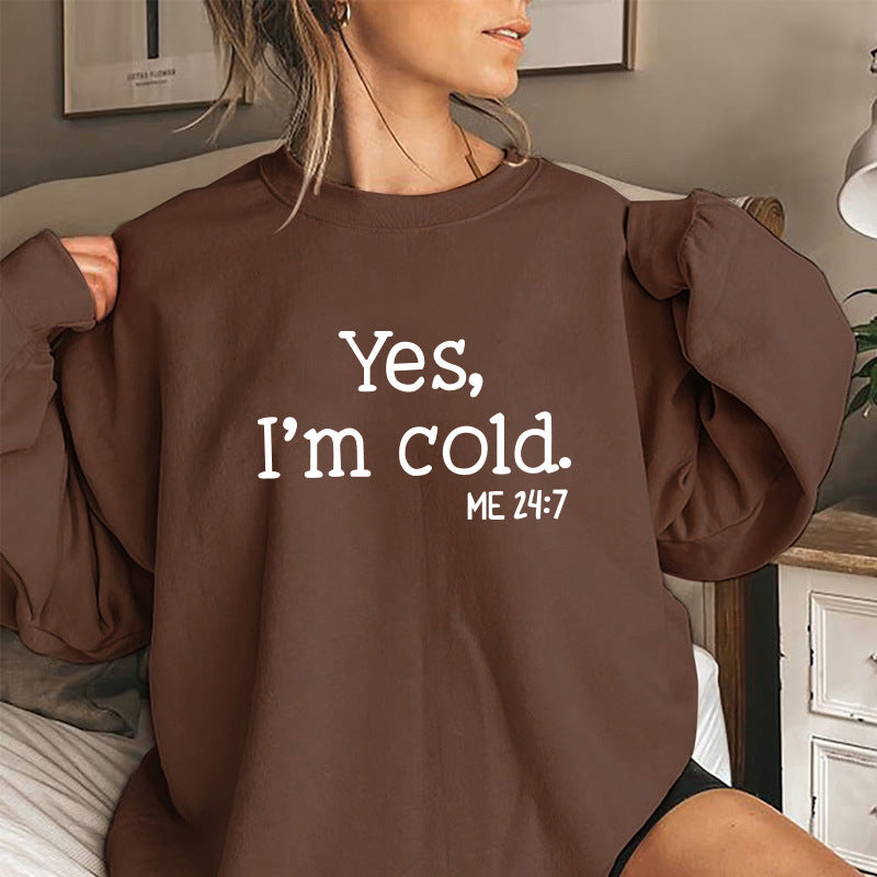 Back collar with velvet sweatshirt round neck letter print