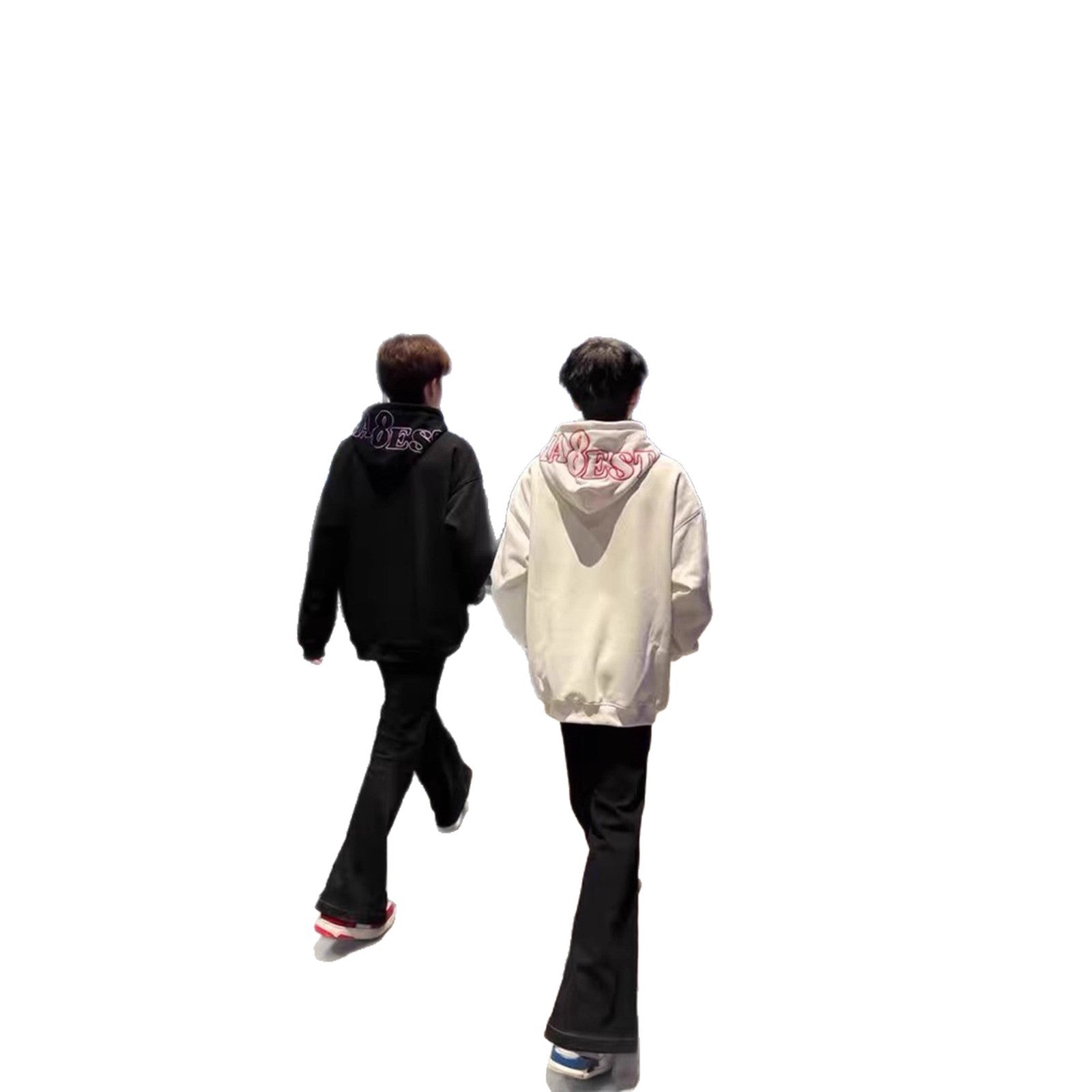 Heavy EmbroideryStyle Small Flame Hooded Thickened Sweatshirt Men's Autumn/Winter National Trend Thickened Top