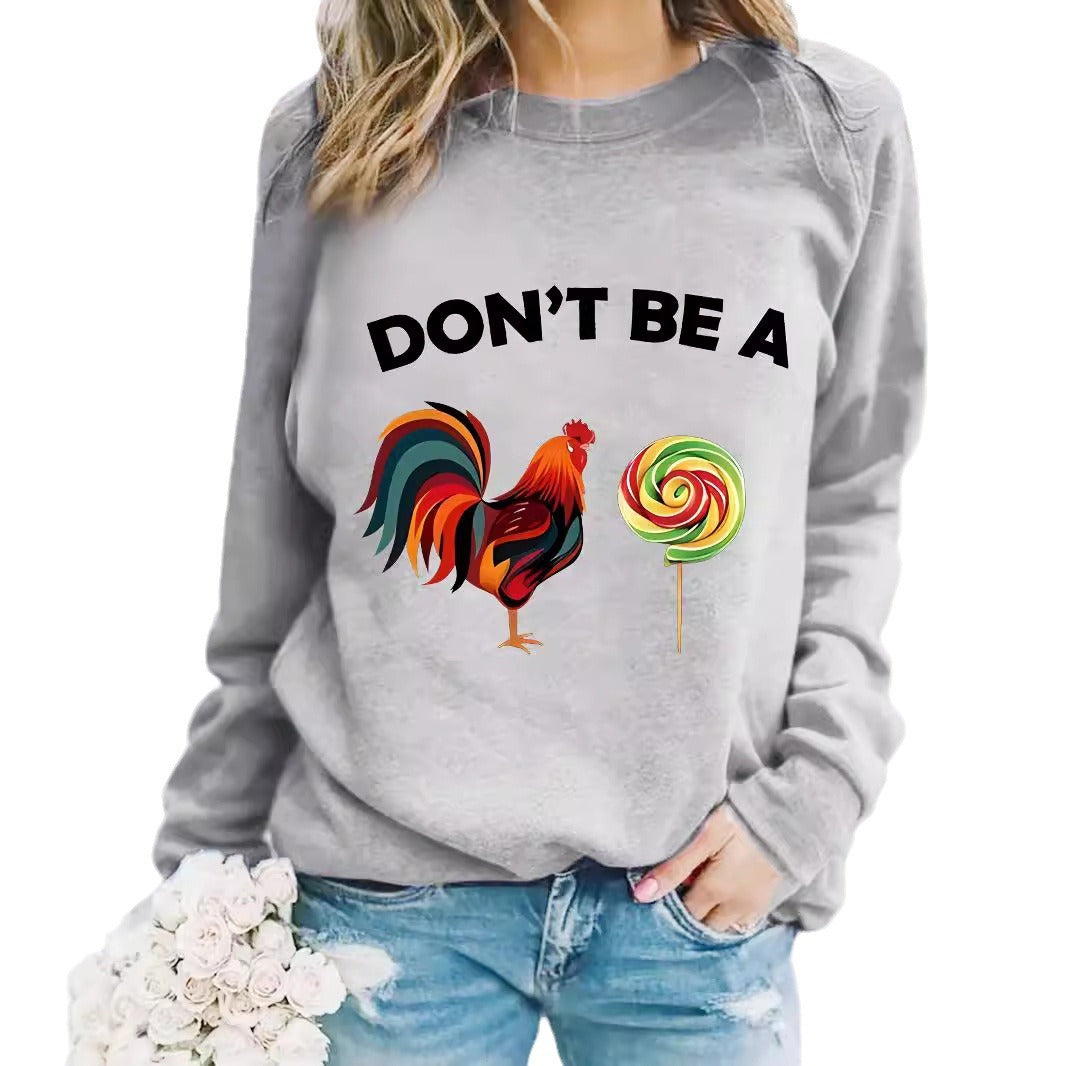 DONT rooster lollipop printed pullover sweatshirt