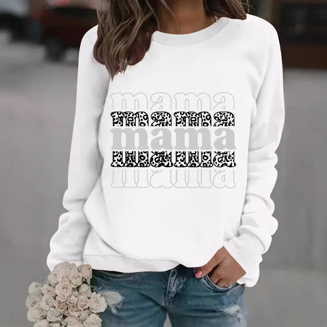 Mama printed pullover sweatshirt
