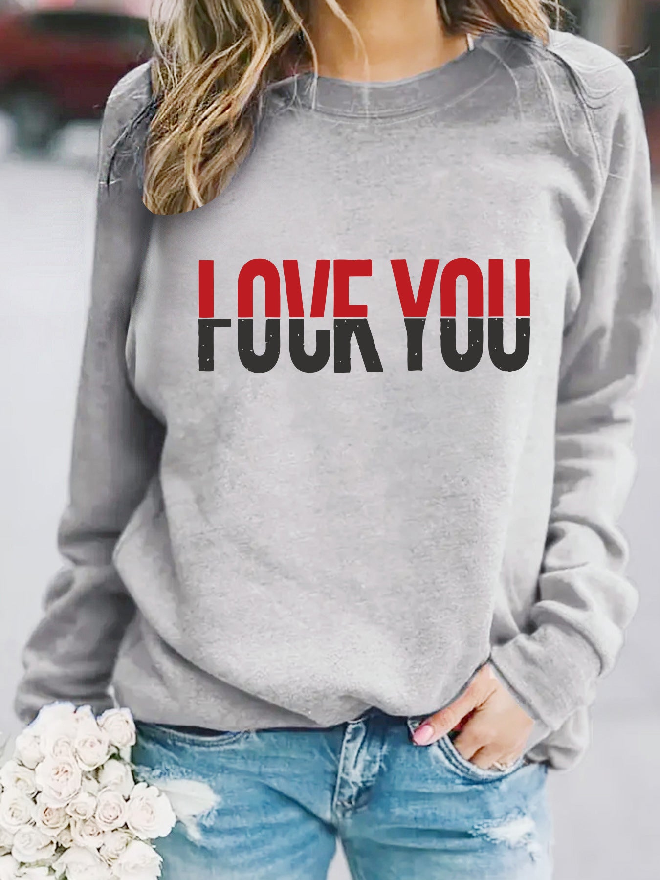 Round neck FOUFYOU printed pullover sweatshirt