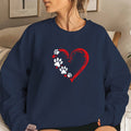 Back collar with fleece hoodie round neck heart-shaped print