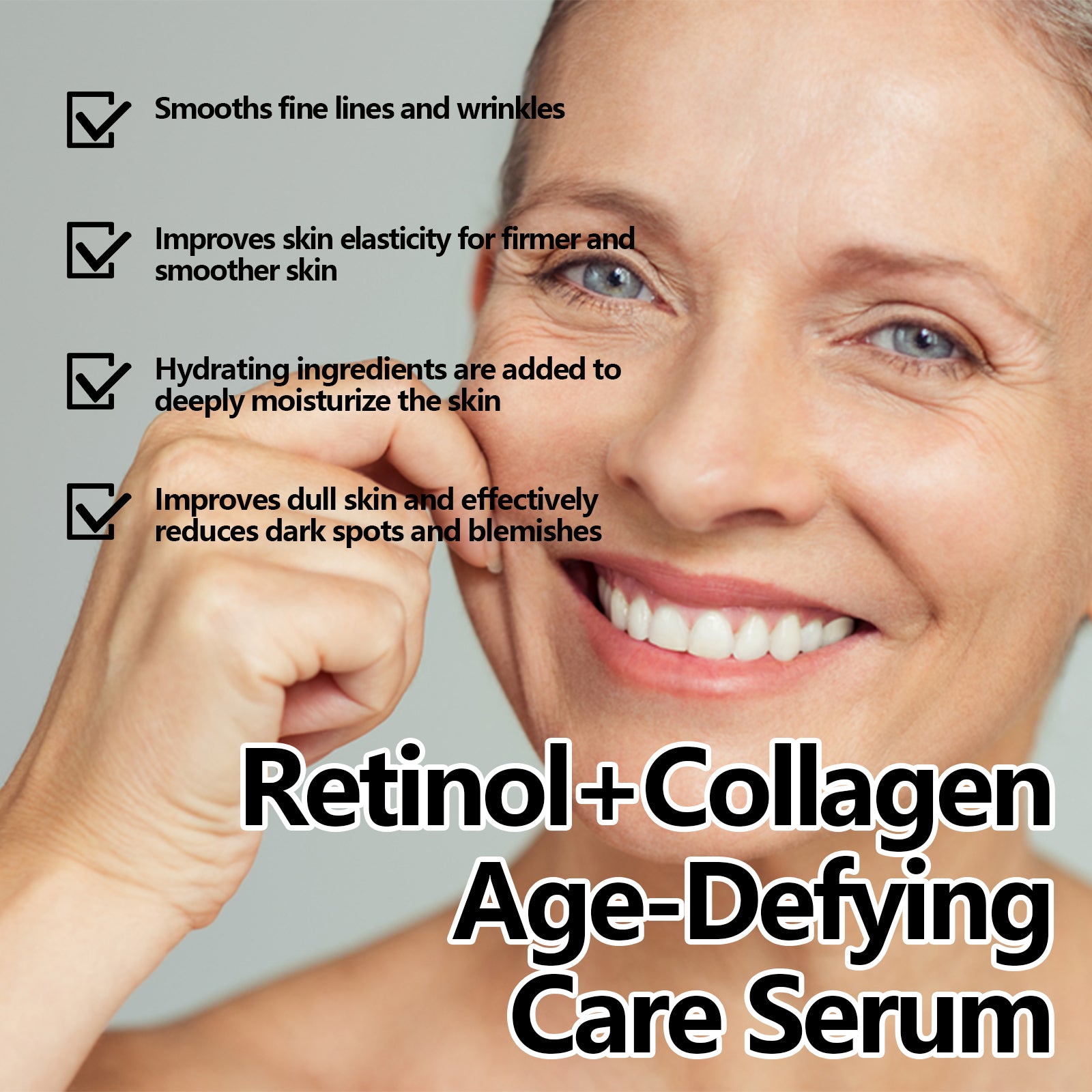hoygi Retinol+Collagen Age-Defying Care Serum, Tighten Skin Anti-Wrinkle Anti-Aging Repair Pore Moisturizing Tender Skin