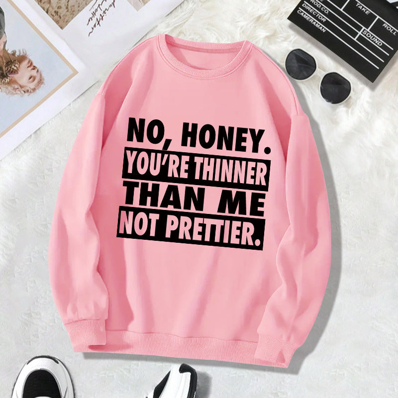 Back collar with velvet sweatshirt round neck letter print