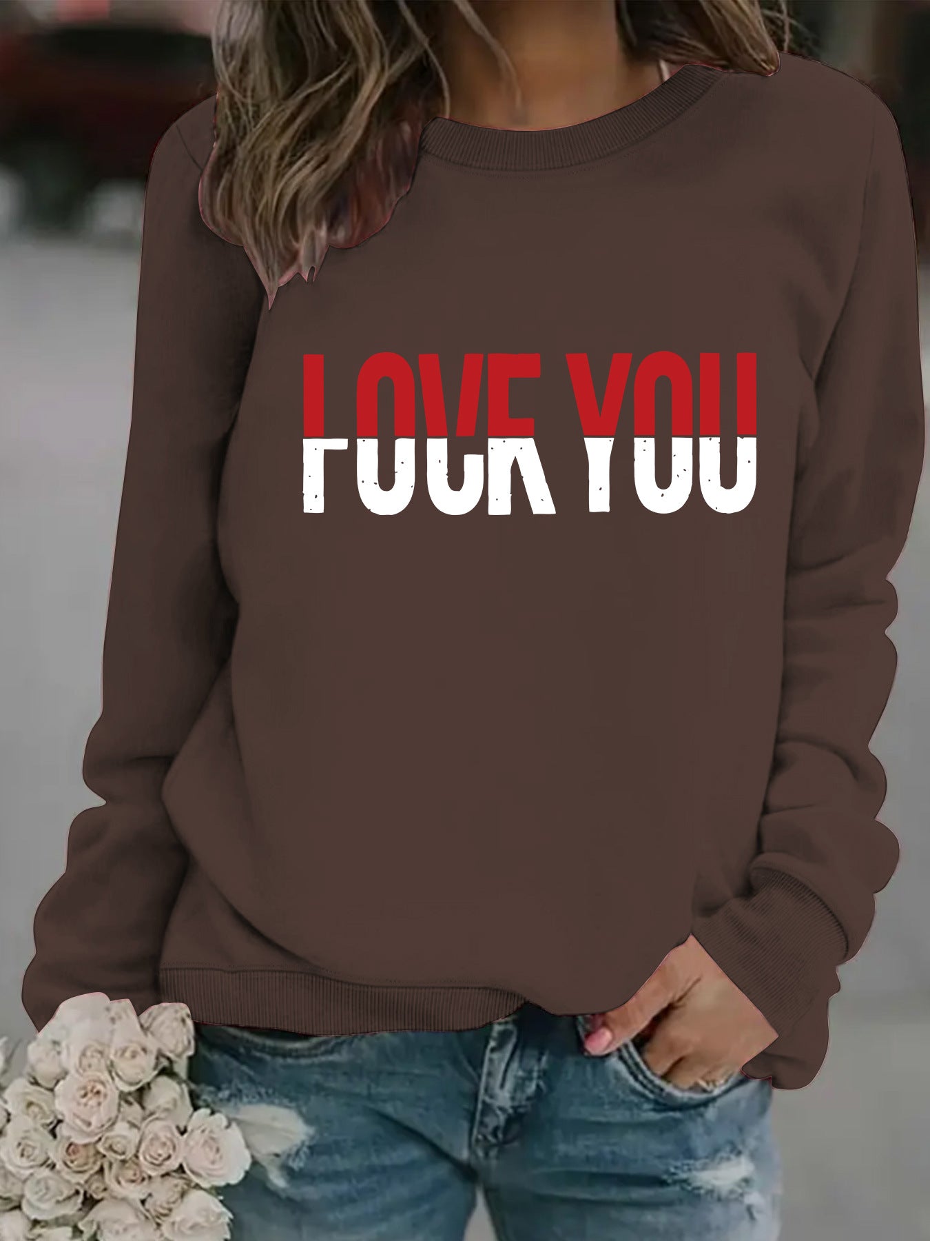Round neck FOUFYOU printed pullover sweatshirt