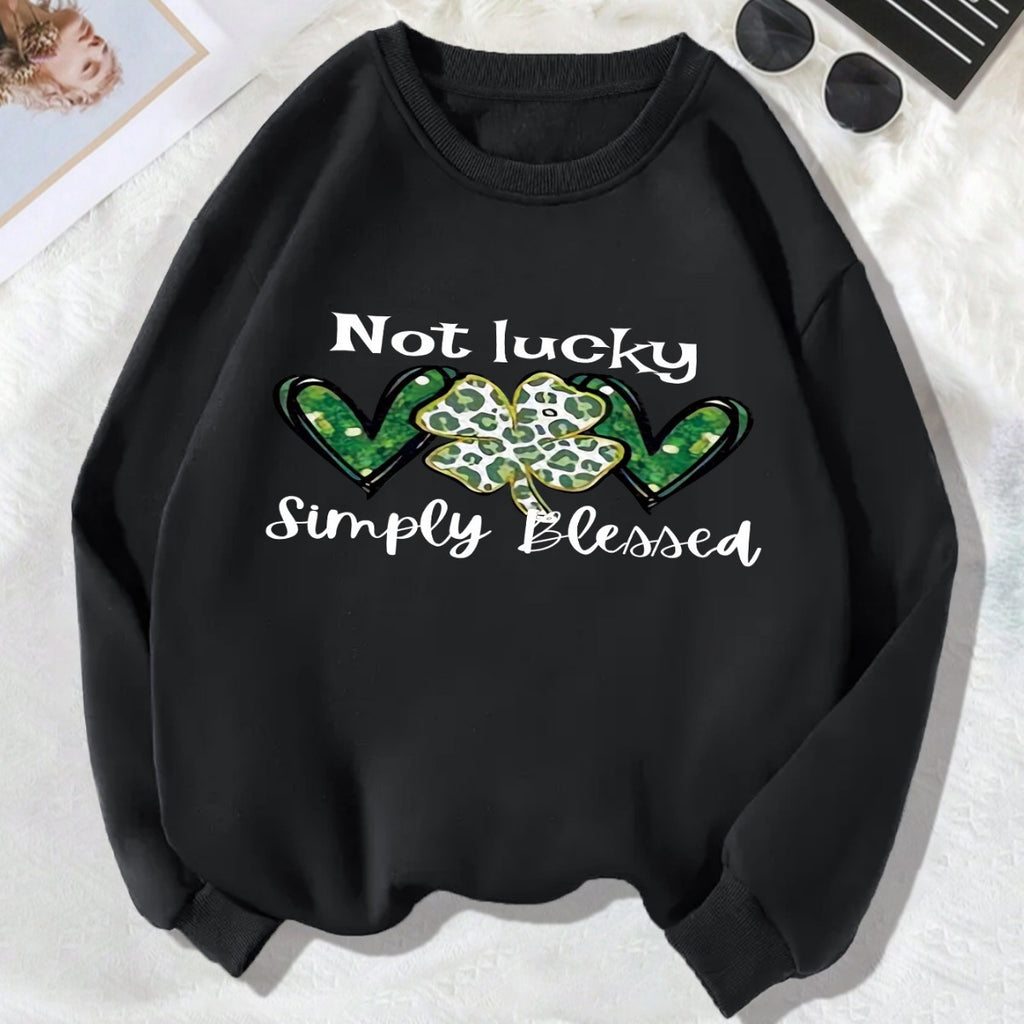 Back collar fleece hoodie round neck not made of clover