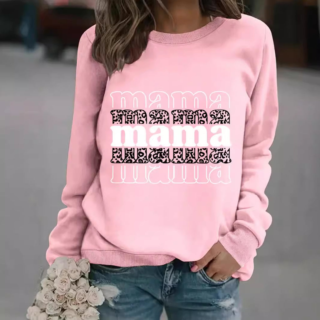 Mama printed pullover sweatshirt