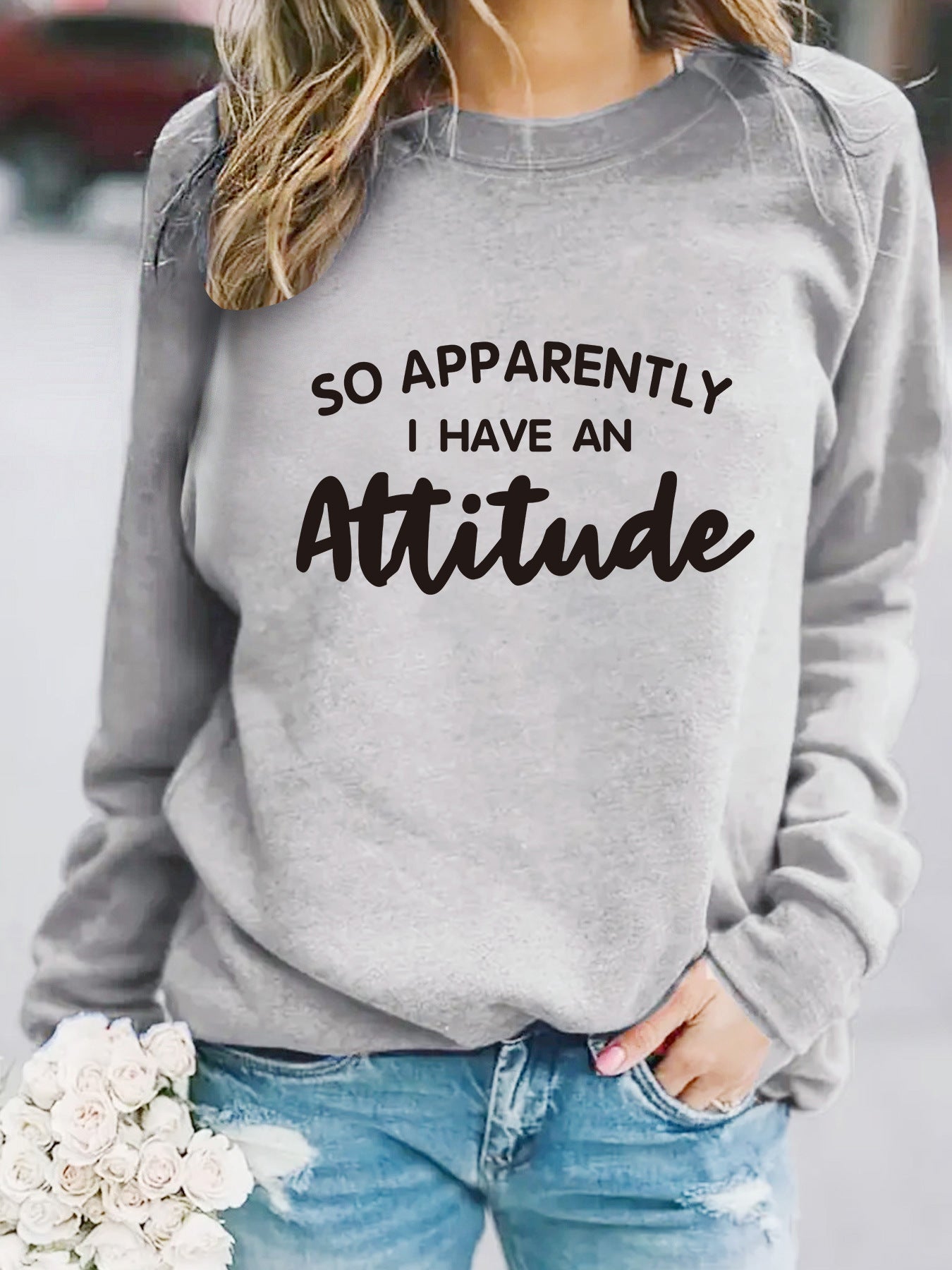 Back collar and velvet sweatshirt round neck slogan spoken language