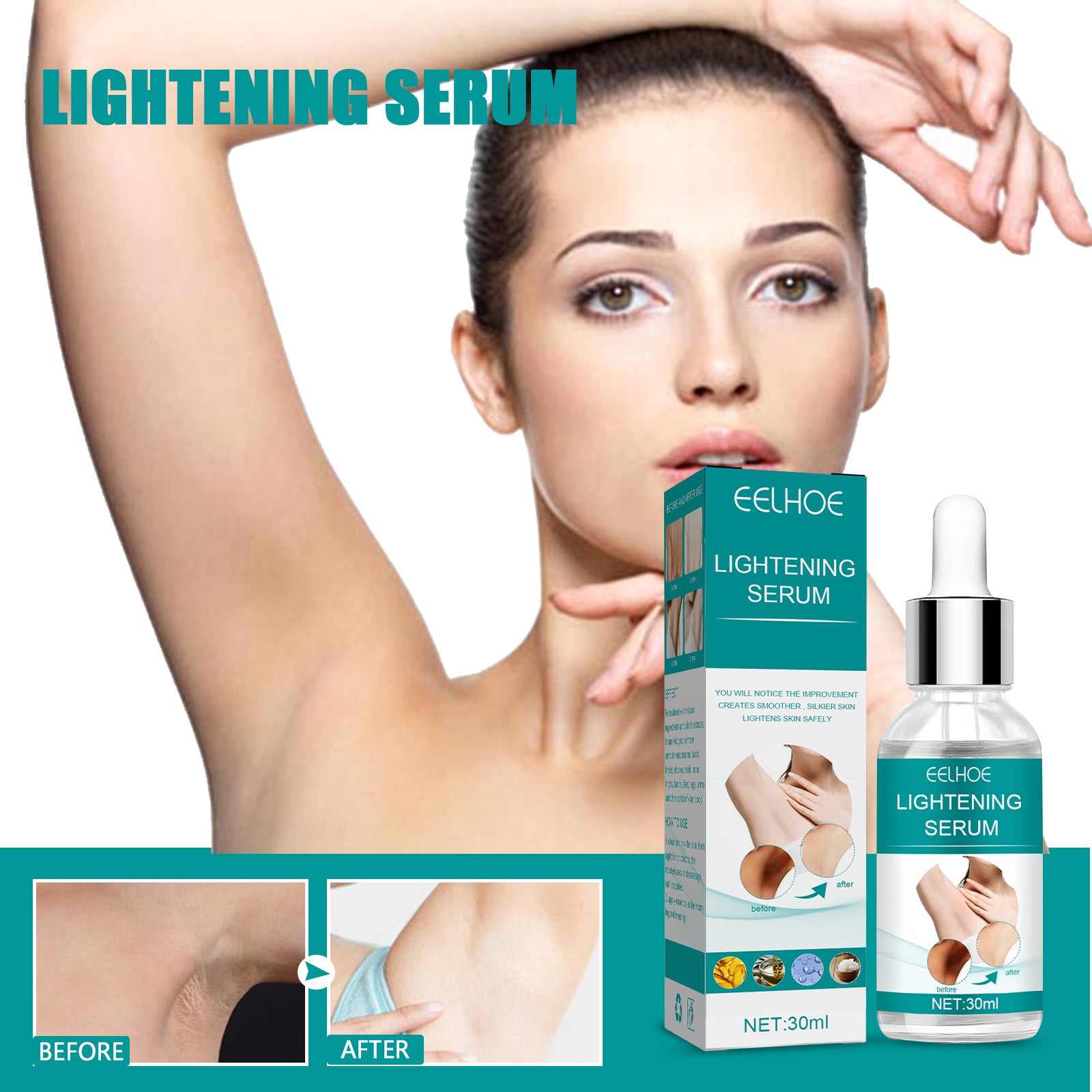 EELHOE Underarm Beauty Serum Underarm Knee Body Skin Care Brightening Moisturizing Hydrating Serum