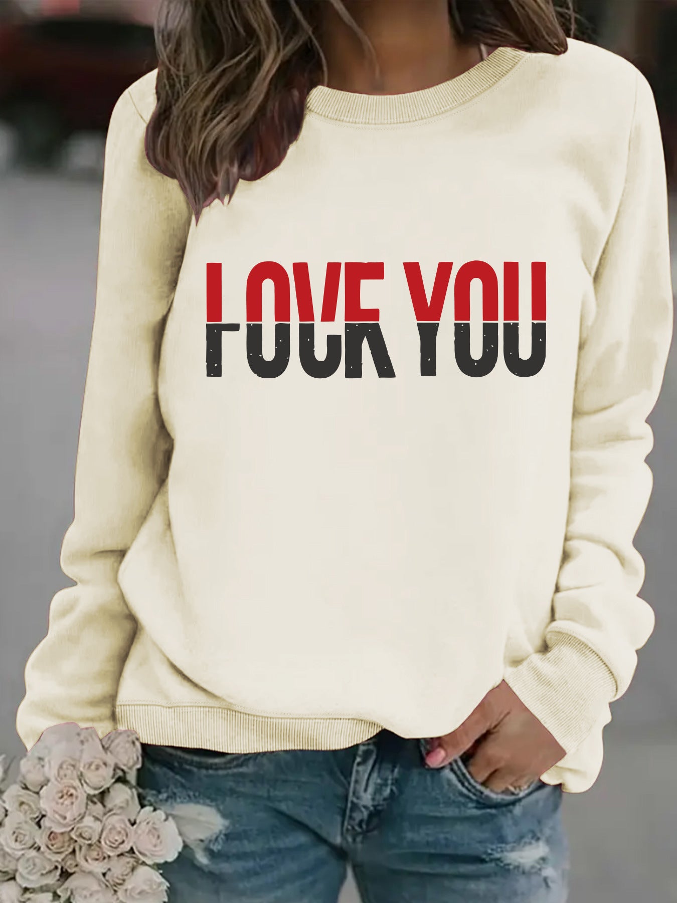 Round neck FOUFYOU printed pullover sweatshirt