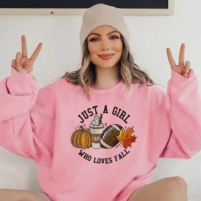 Back collar with plush hoodie round neck JUSTAGIRL pumpkin