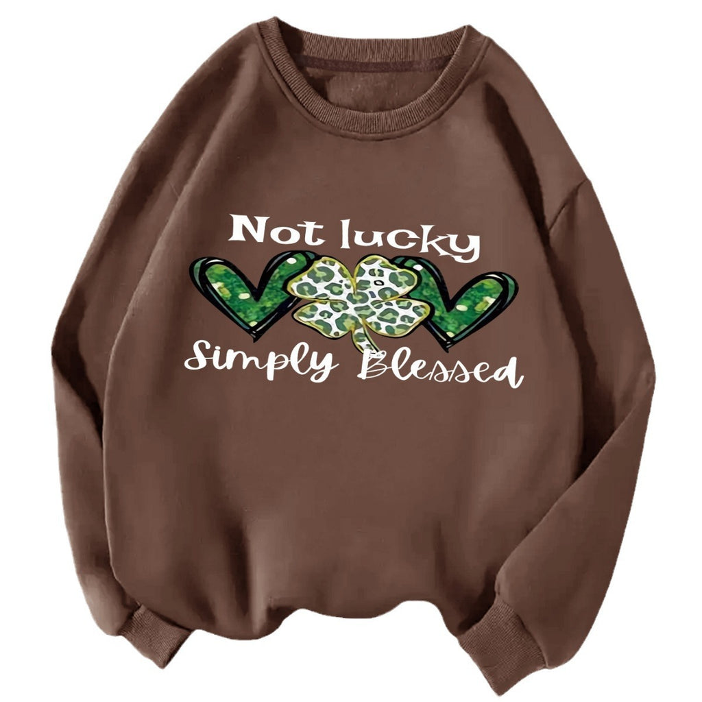 Back collar fleece hoodie round neck not made of clover