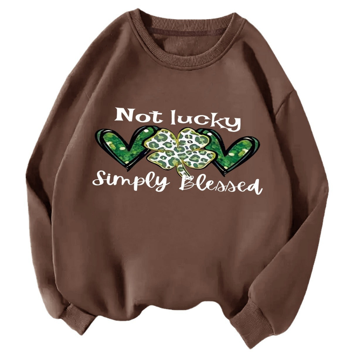 Back collar fleece hoodie round neck not made of clover