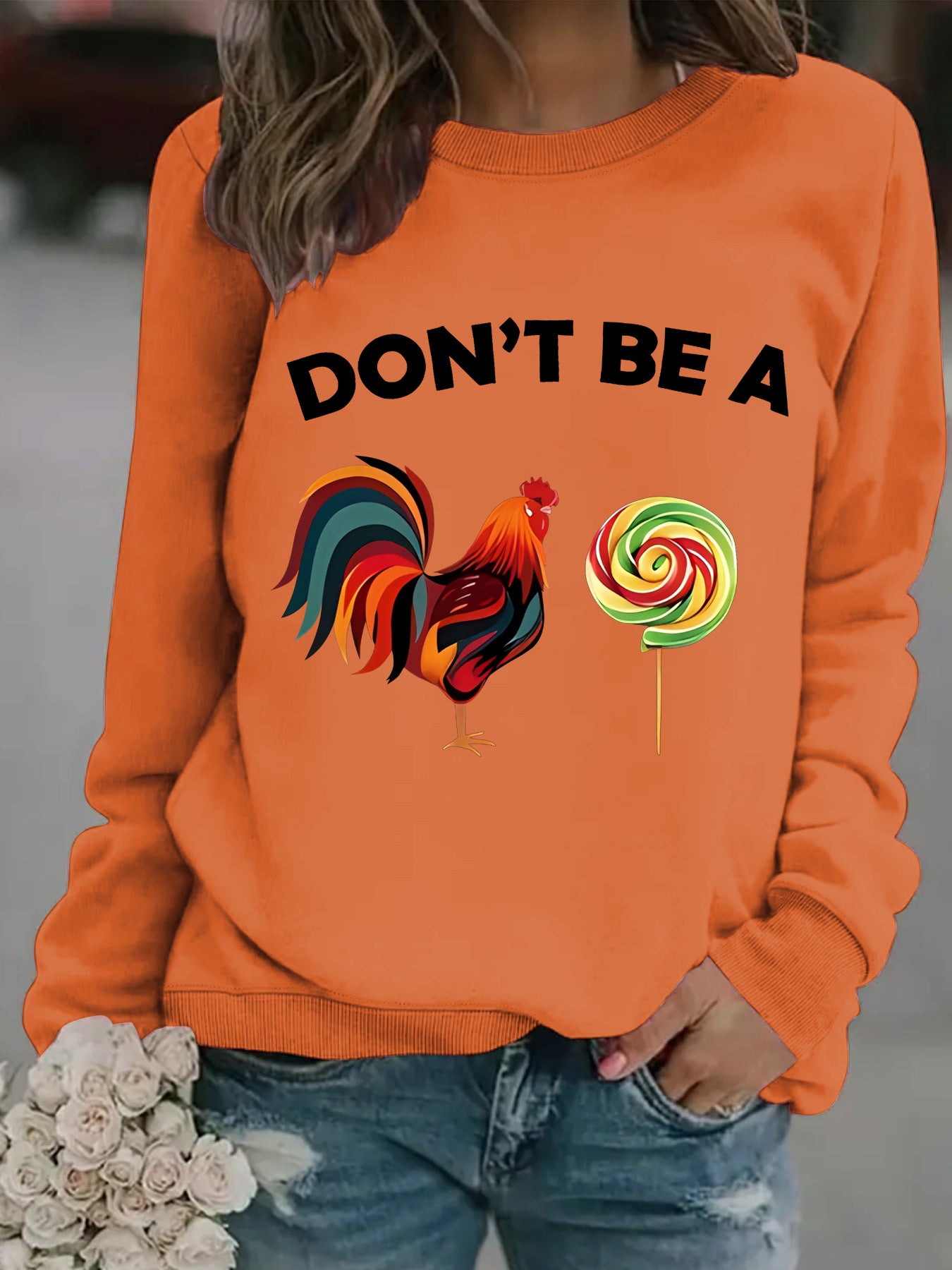DONT rooster lollipop printed pullover sweatshirt
