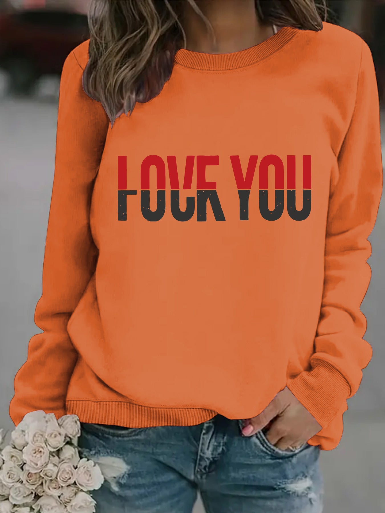 Round neck FOUFYOU printed pullover sweatshirt
