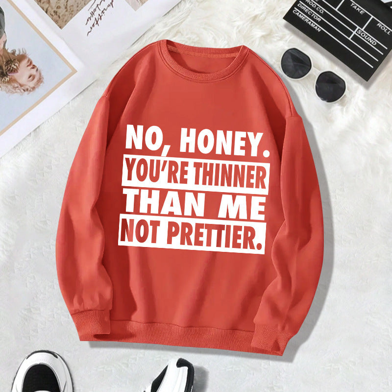 Back collar with velvet sweatshirt round neck letter print