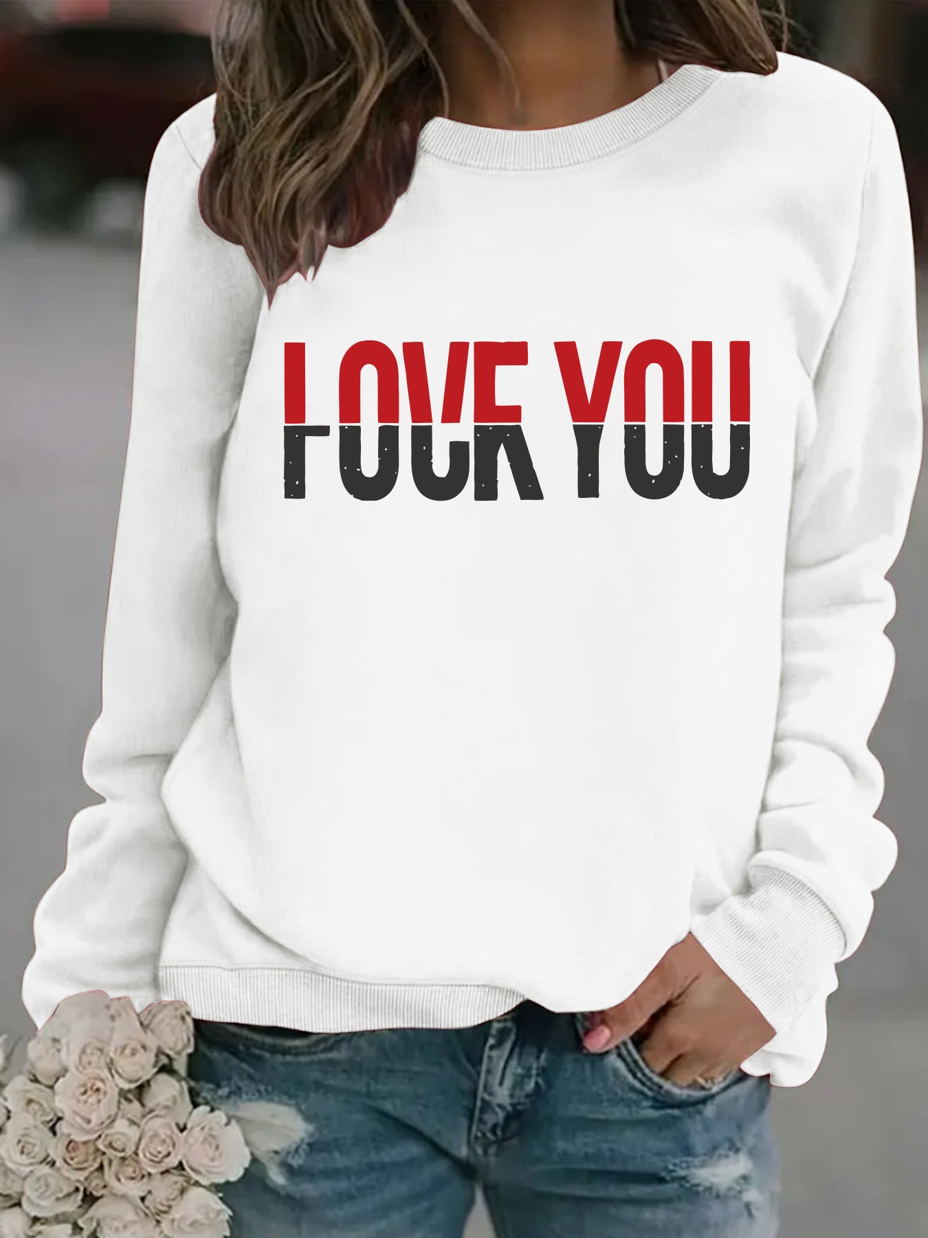 Round neck FOUFYOU printed pullover sweatshirt