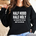Back collar with velvet sweatshirt round neck letter print