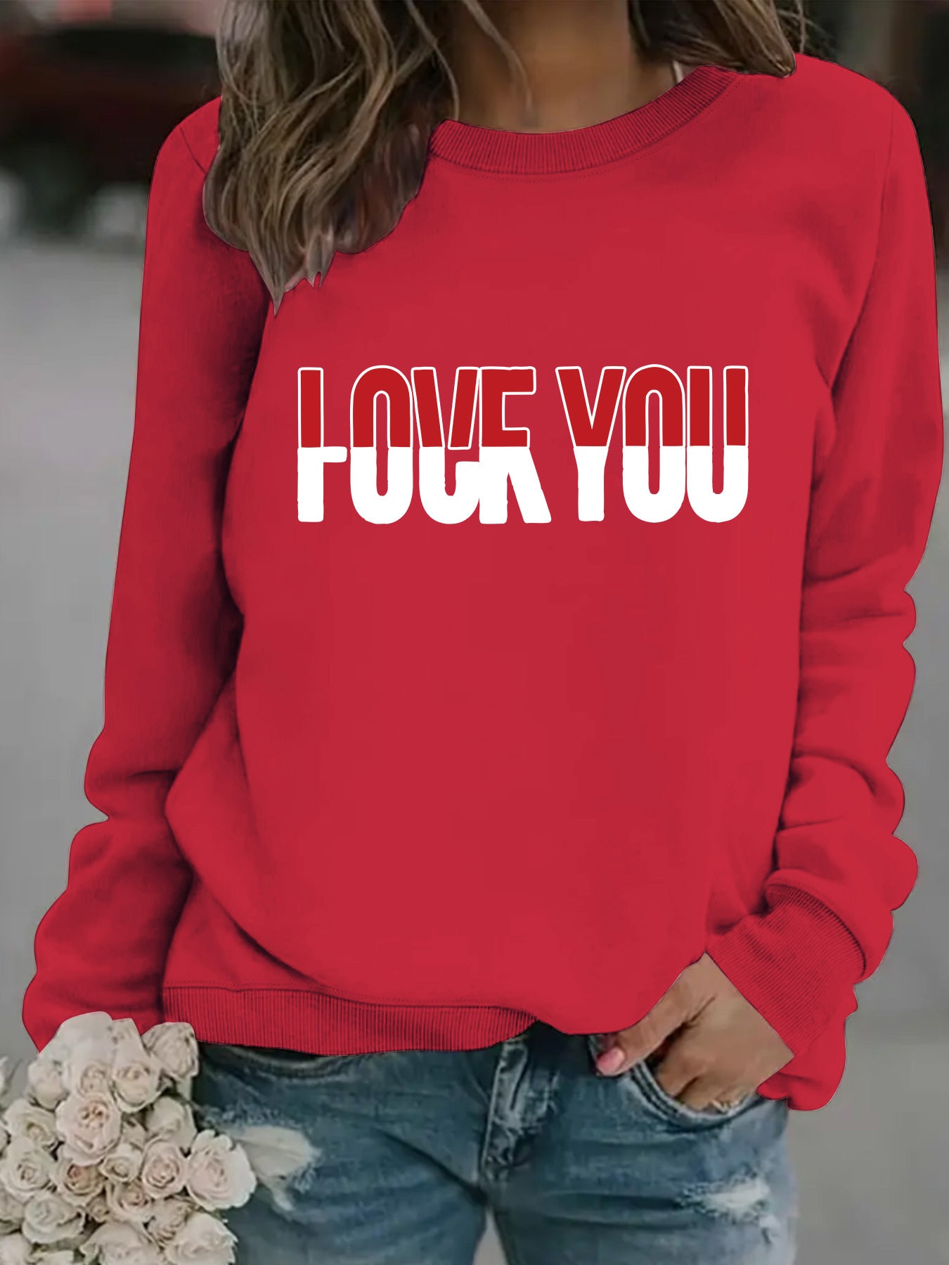 Round neck FOUFYOU printed pullover sweatshirt