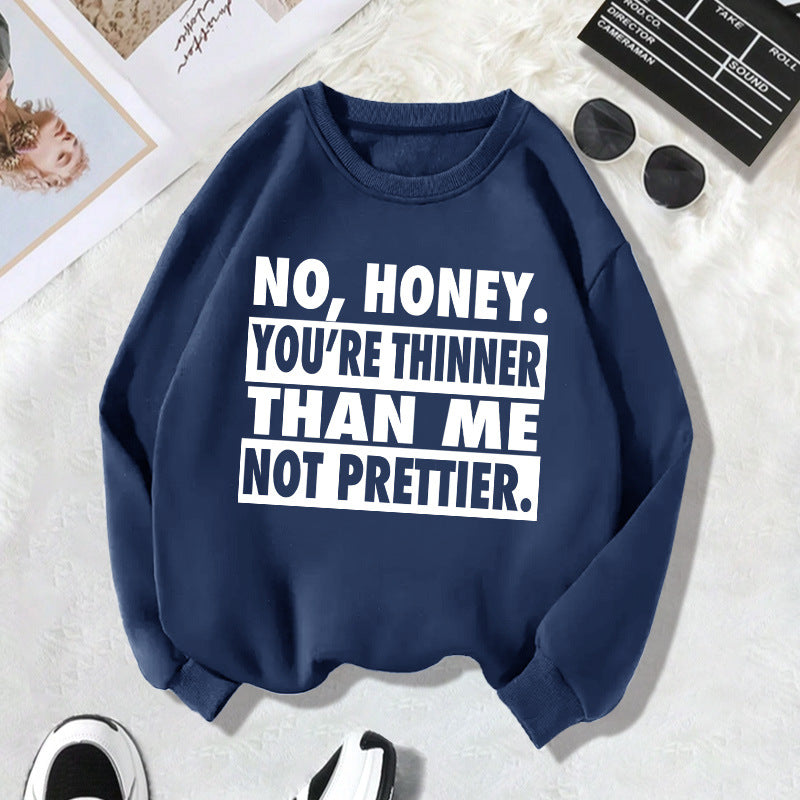 Back collar with velvet sweatshirt round neck letter print