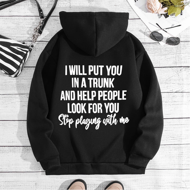 Printed hooded back collar with fleece hoodie