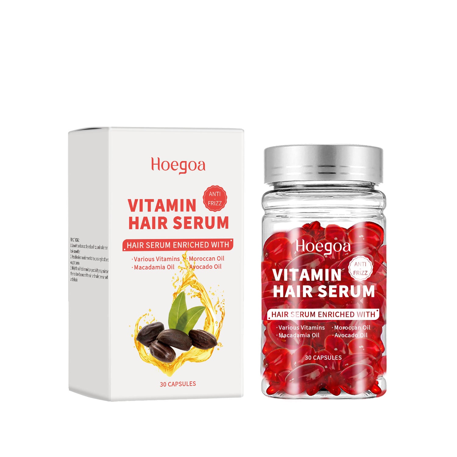 Hoegoa Morocco Hair Care Capsule, Nourishing And Repairing Hair Split End Broken Hair Dry Hair Care