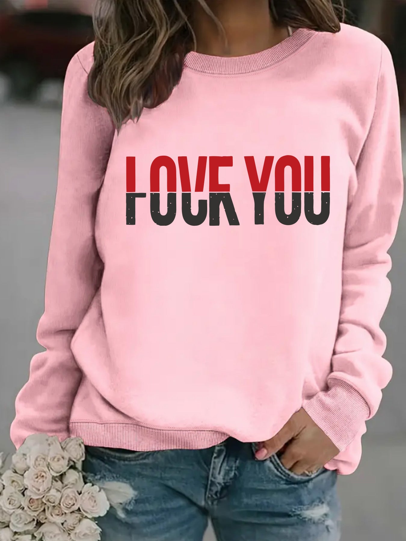 Round neck FOUFYOU printed pullover sweatshirt