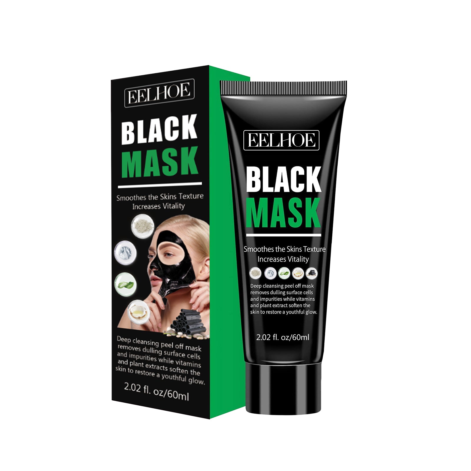 EELHOE Blackhead Removal Mask Deeply Cleanses Pores, Lightening Blackheads, Oil Control And Moisturizing Smear Peel Mask