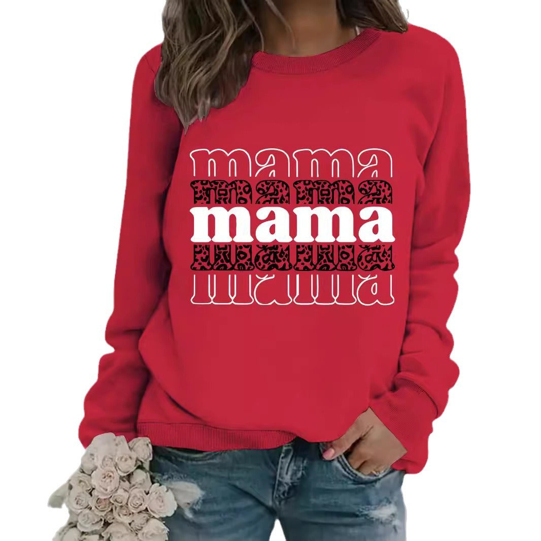 Mama printed pullover sweatshirt