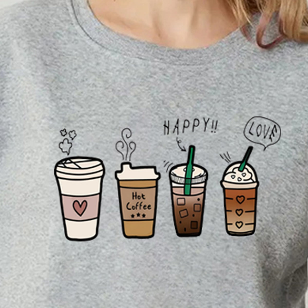 Back collar with velvet sweatshirt round neck letters