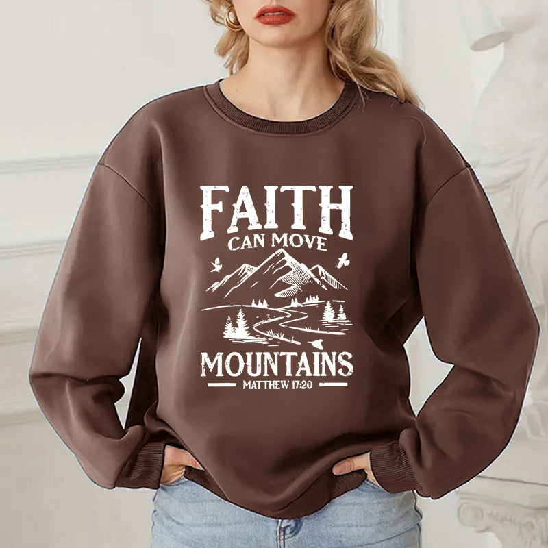 Back collar with velvet sweatshirt round neck letter print