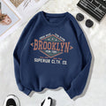 Back collar with velvet sweatshirt round neck letter print