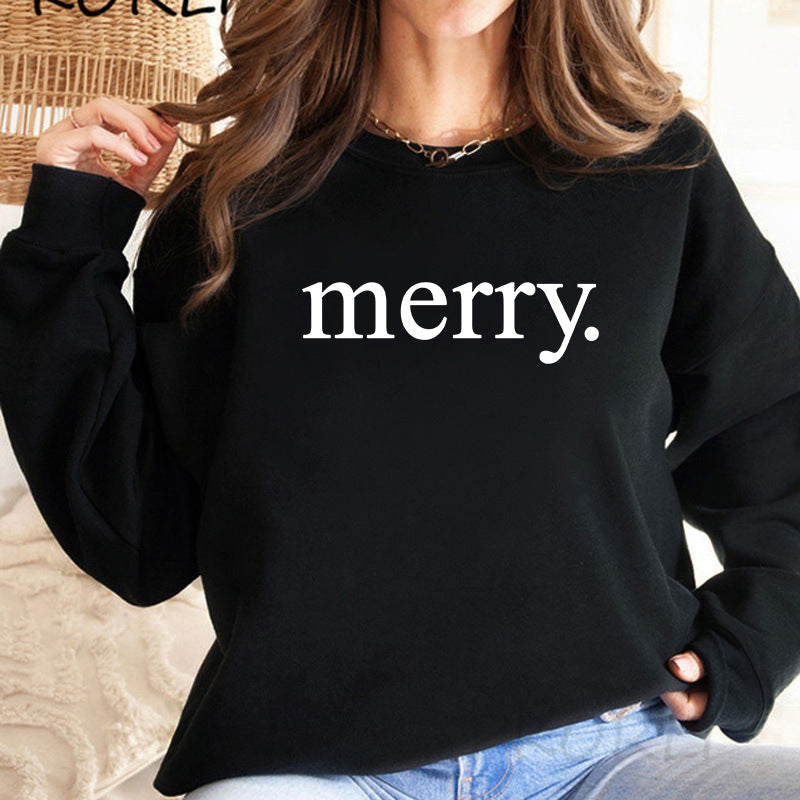 Back collar with velvet sweatshirt round neck letter print