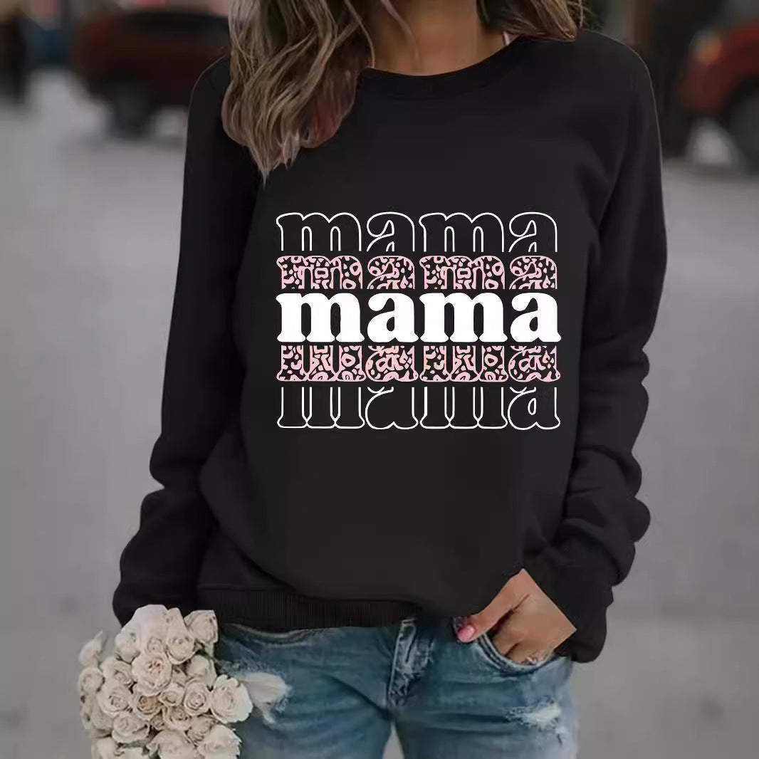 Mama printed pullover sweatshirt