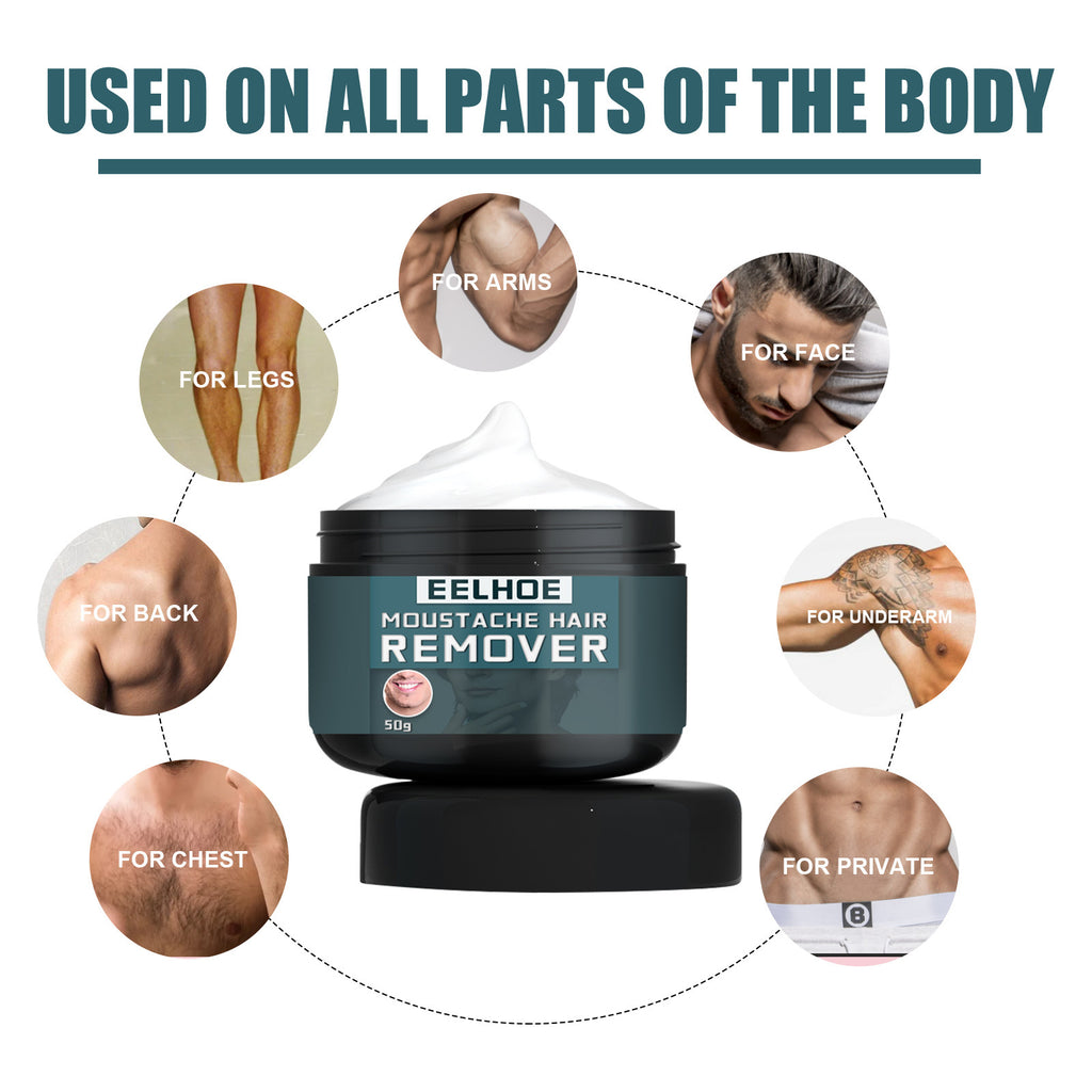 Men's Hair Removal Cream, Facial Armpit Leg Chest Hair Clean Not Damaging Skin Hair Removal Cream