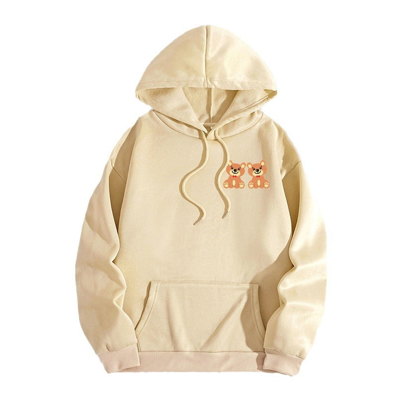 Two stylish printed hooded sweatshirts with a back collar and plush cover for dogs