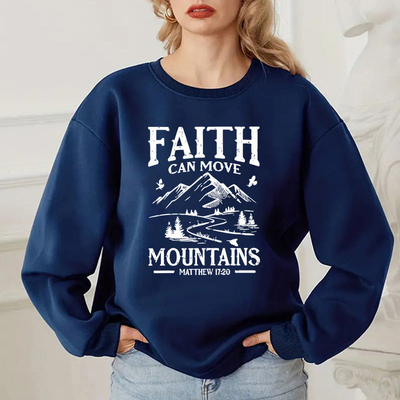 Back collar with velvet sweatshirt round neck letter print