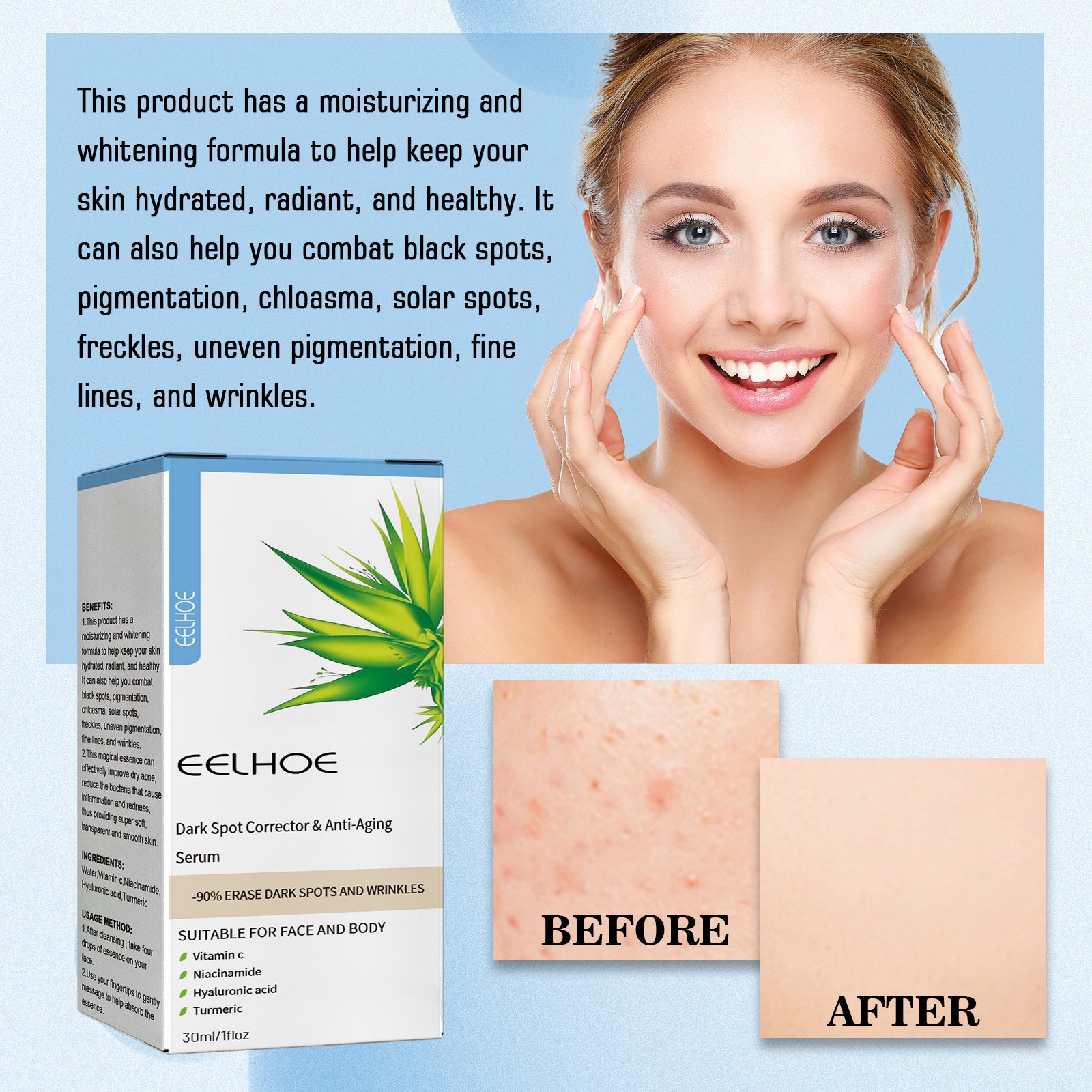 Black Spot Anti Wrinkle Repair Essence, Firms Softens Moisturizes Repairs Skin Essence