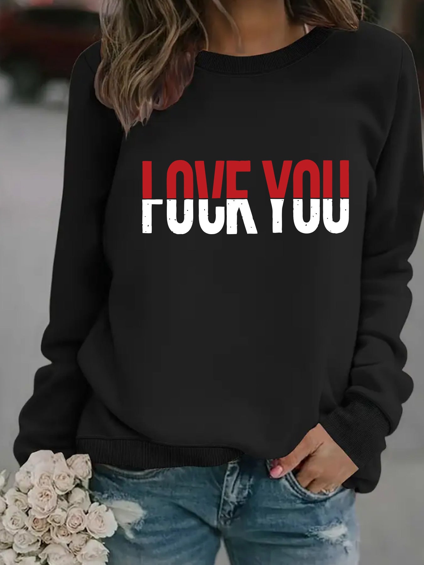 Round neck FOUFYOU printed pullover sweatshirt