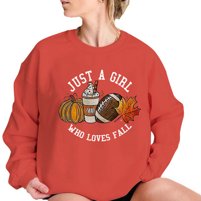 Back collar with plush hoodie round neck JUSTAGIRL pumpkin