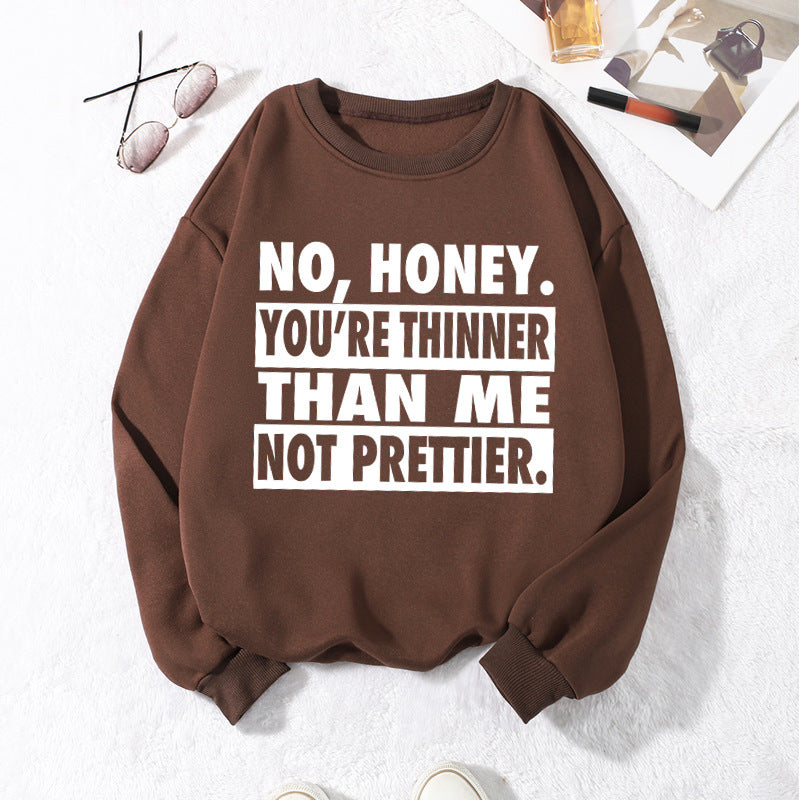 Back collar with velvet sweatshirt round neck letter print