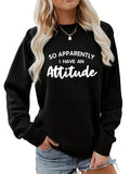 Back collar and velvet sweatshirt round neck slogan spoken language