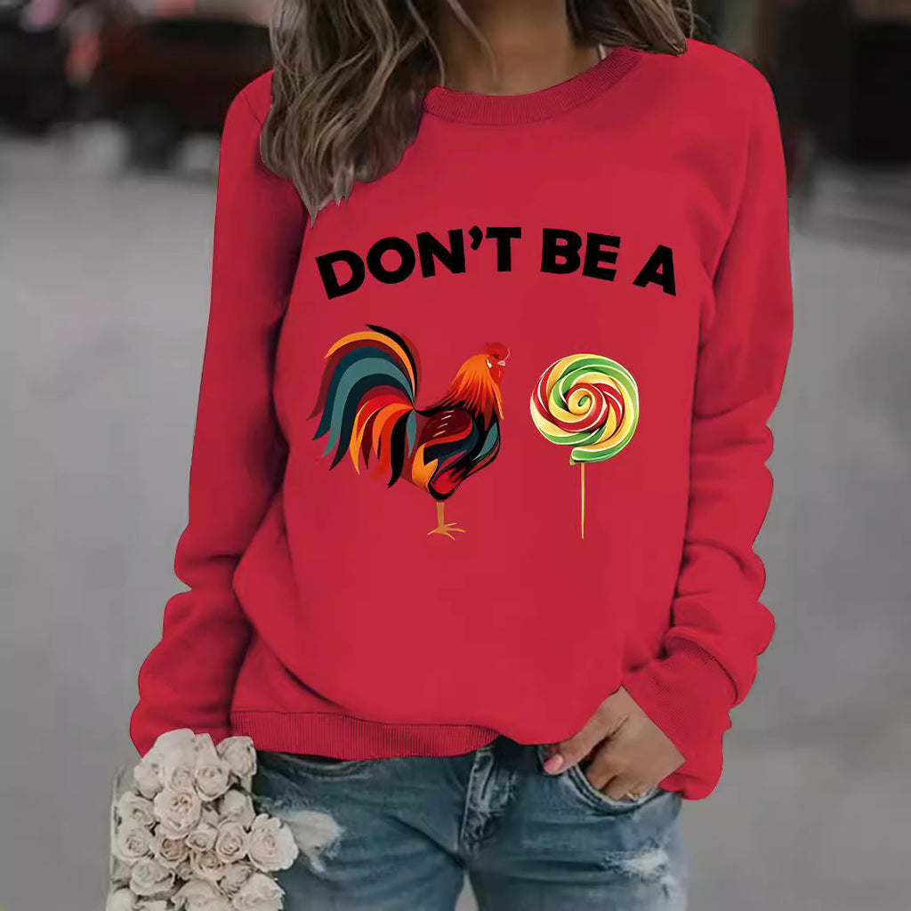 DONT rooster lollipop printed pullover sweatshirt