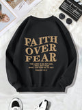 Back collar with velvet sweatshirt round neck letter print