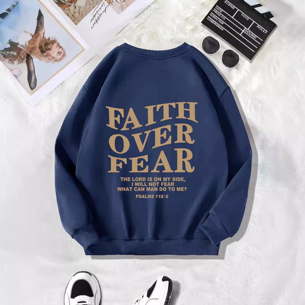 Back collar with velvet sweatshirt round neck letter print