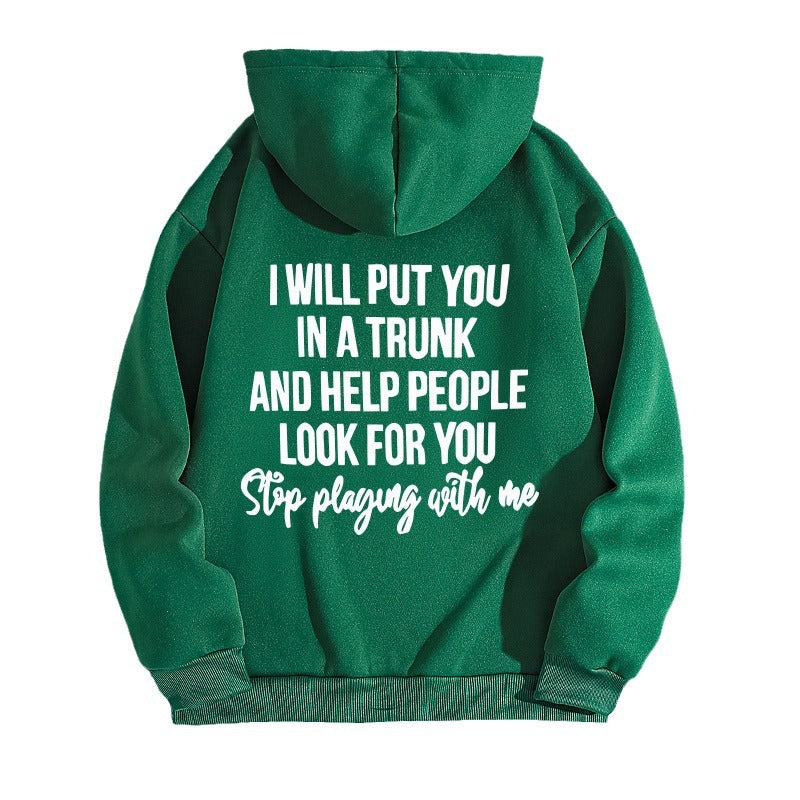 Printed hooded back collar with fleece hoodie