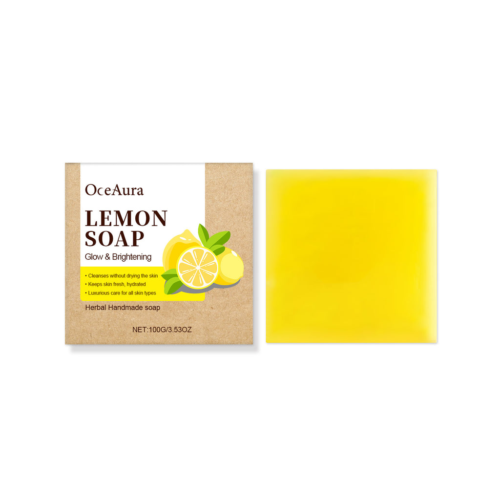OceAura Lemon Herbal Vitamin C Soap Cleanser Body Skin Bath Mild Clean Refreshing Oil Control Skincare Soap