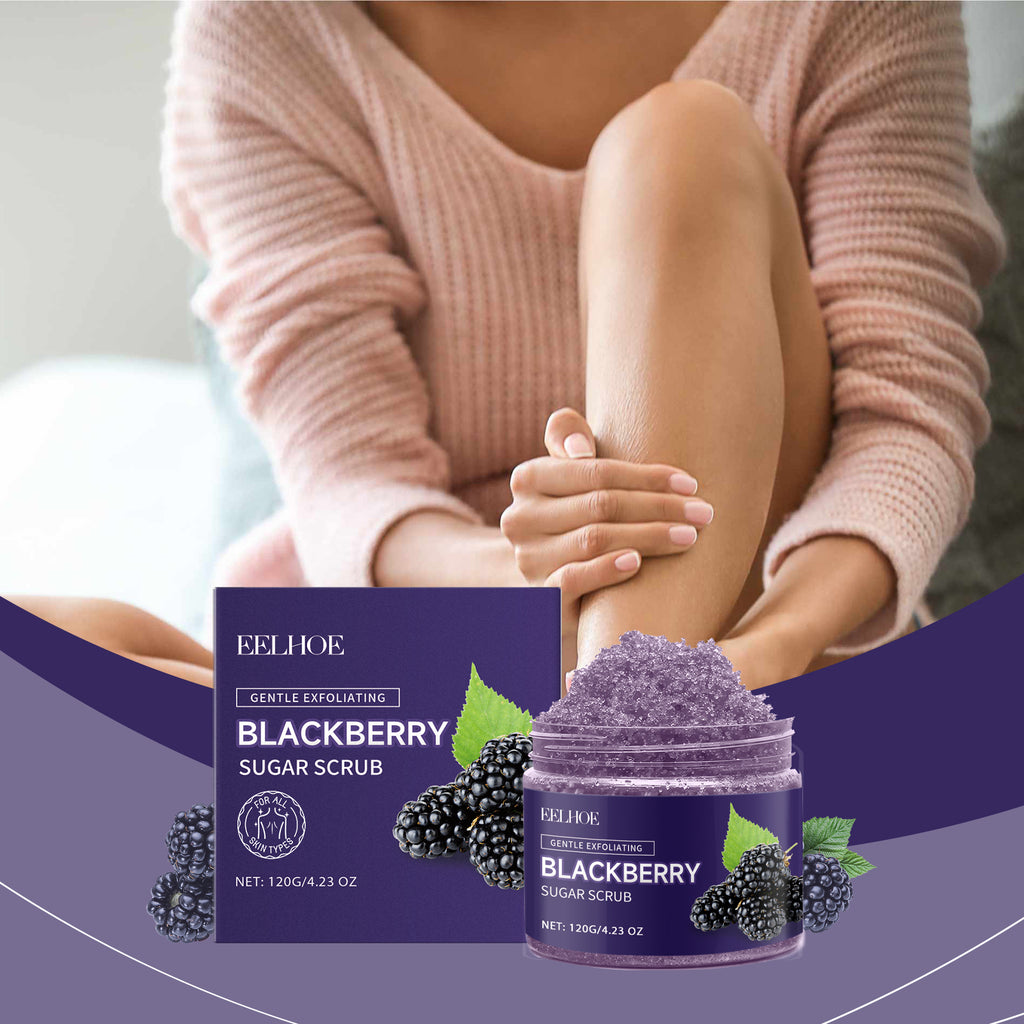 EELHOE Blackberry Sugar Body Scrub Gentle Cleansing Exfoliating Smooth Skin Hydrating Moisturizing Scrub