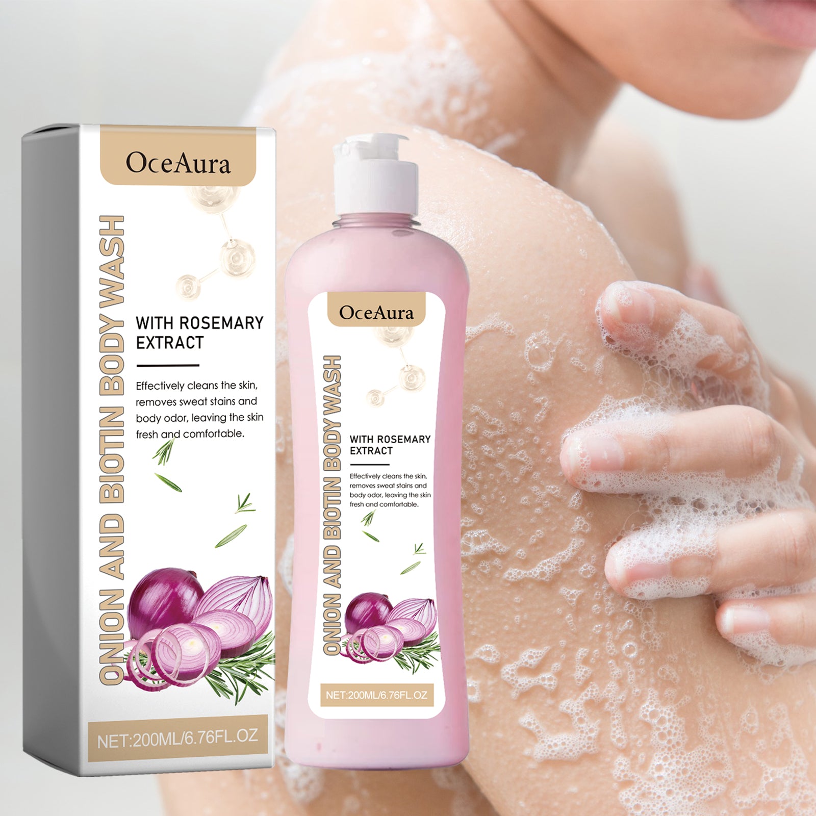 Onion Biotin Body Wash, Mildly Clean Is Efficient To Reduce Dry And Moisturizing