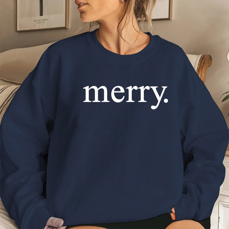 Back collar with velvet sweatshirt round neck letter print